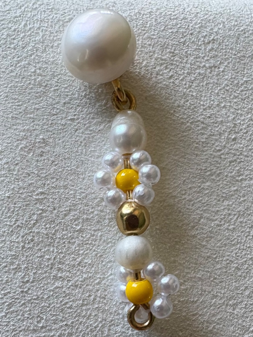 Madewell Freshwater Pearl Flower Earrings with Yellow Beads